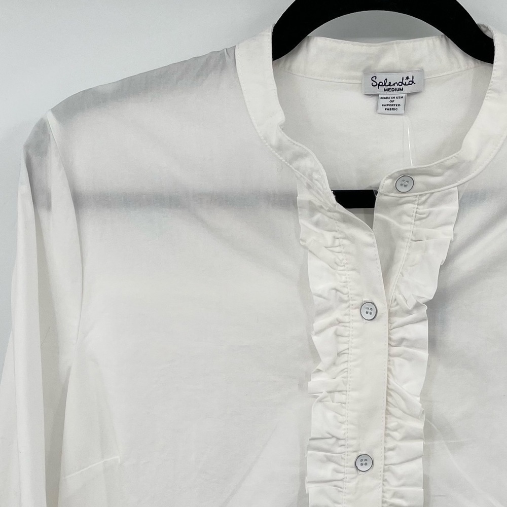 NEW! Slendid Ruffle Front Shirt - Picture 6 of 14